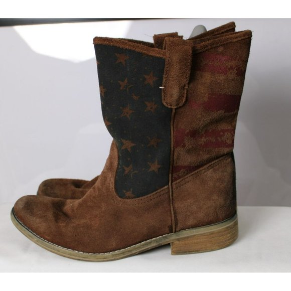Ralph Lauren American Themed Brown Boots - Picture 2 of 11